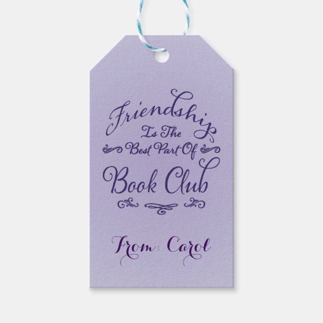 Book Club Friendship - Geschenk Tag Geschenkanhänger (Vorderseite)