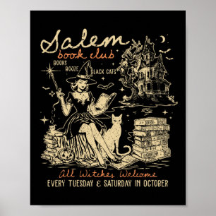 Book Club Funny Bookween Spooky Reading B Poster