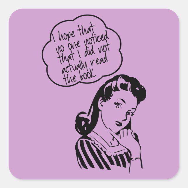 Book Club - I Hope - Retro Quadratischer Aufkleber (Vorderseite)