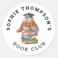 Book Club Name Niedlich Owl Cap Books Cartoon