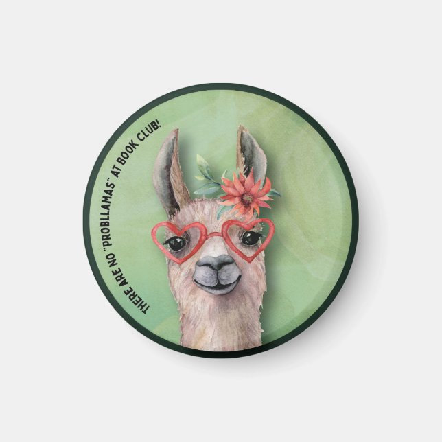 Book Club Niedlich Funny Llama Magnet (Vorne)