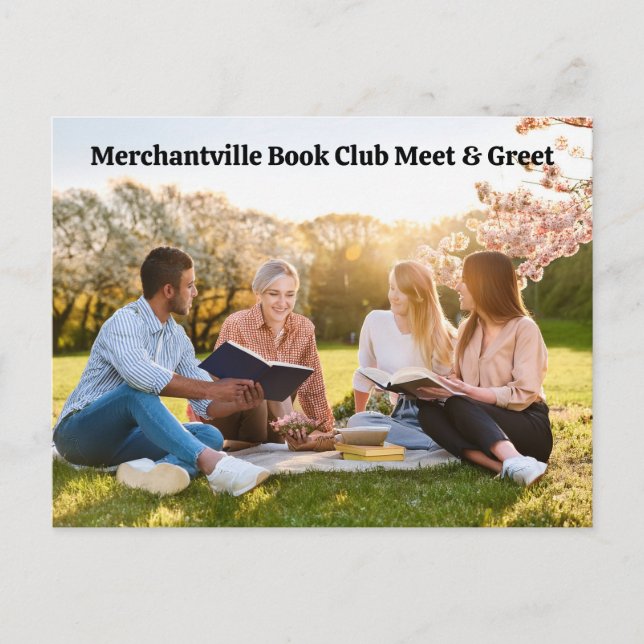 Book Club Open Invitation Customizable Postkarte (Vorderseite)