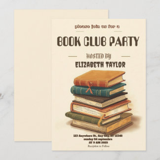 Book Club Party Invitation – Cozy Reading Night Einladung