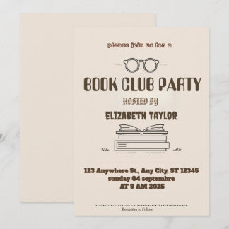 Book Club Party Invitation – Cozy Reading Night Einladung