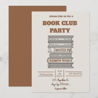 Book Club Party Invitation – Cozy Reading Night Einladung