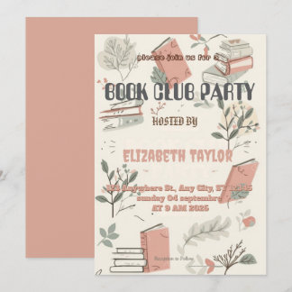 Book Club Party Invitation – Cozy Reading Night Einladung
