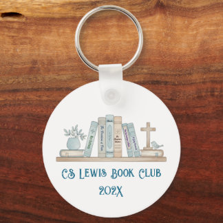 Book Club Watercolor Blue Customizable Key Chain Schlüsselanhänger