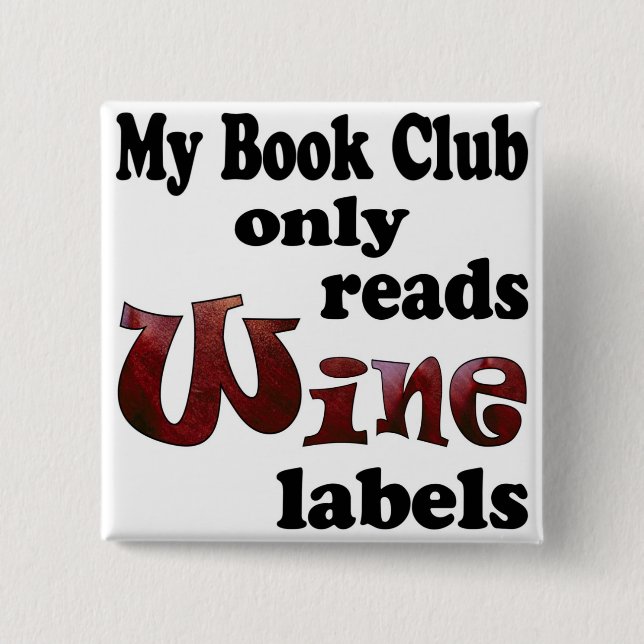 Book Club Wine Labels Button (Vorderseite)