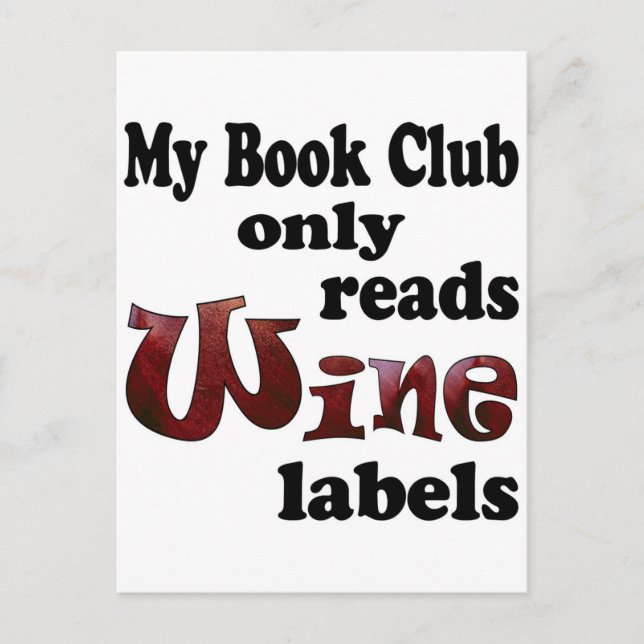 Book Club Wine Labels Postkarte (Vorderseite)
