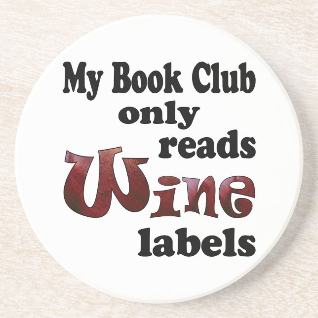 Book Club Wine Labels Sandstein Untersetzer (Vorne)