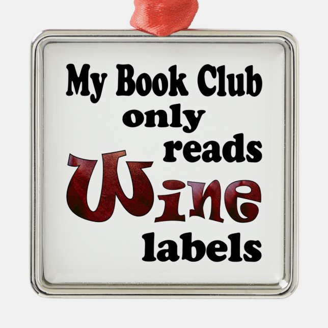 Book Club Wine Labels Silbernes Ornament (Vorne)