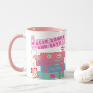Book Coquette - I Love Books & Cats - Bookish Tasse