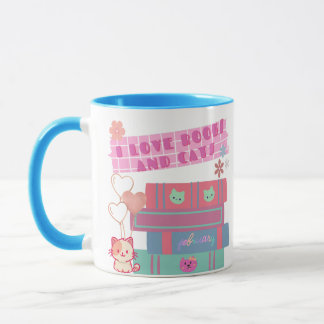 Book Coquette - I Love Books & Cats - Bookish Tasse