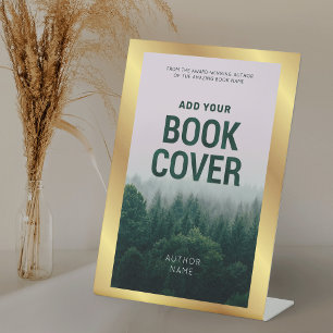 Book Cover Gold Frame Author Book Signature Pedest Sockelschild