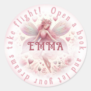 Book Fairy Runder Aufkleber