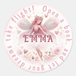 Book Fairy Runder Aufkleber