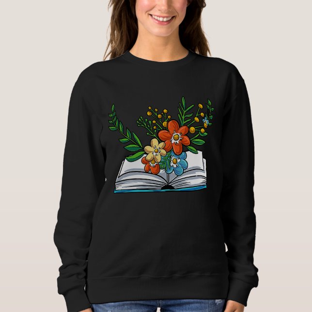 Book Flowers Sweatshirt (Vorderseite)