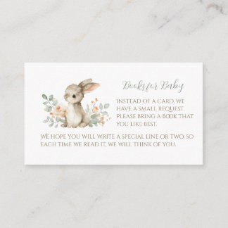 Book for Baby Card Bunny Themed Baby Shower Begleitkarte