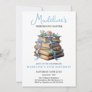 Book Girl Birthday Einladung