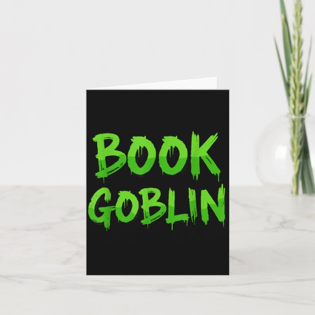 Book Goblin Funny Reading Or Writing School Studen Karte (Vorderseite)