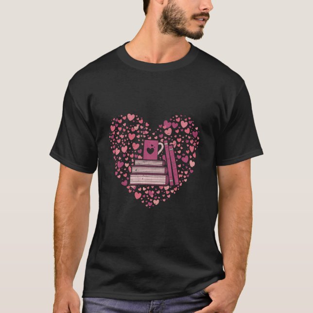 Book Heart Book Reader Geschenk Bookworm Nerd Lieb T-Shirt (Vorderseite)