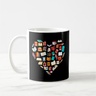 Book Heart Shape Reading Club Librarian Bookworm Kaffeetasse