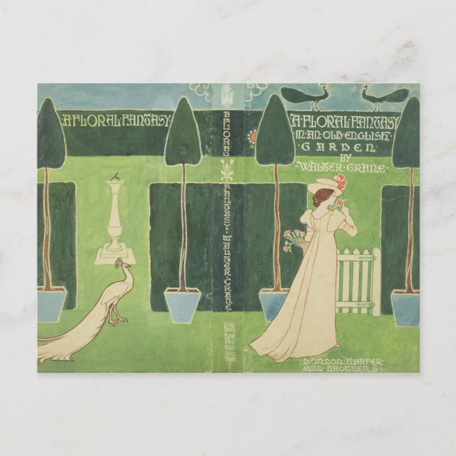 Book Jacket Design "A Floral Fantasy in a Old Postkarte (Vorderseite)