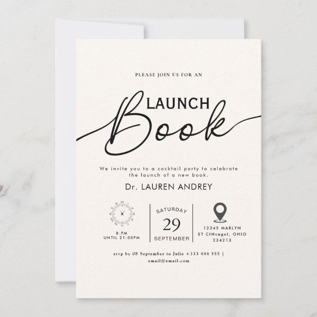 Book Launch Invitation Einladung (Vorderseite)