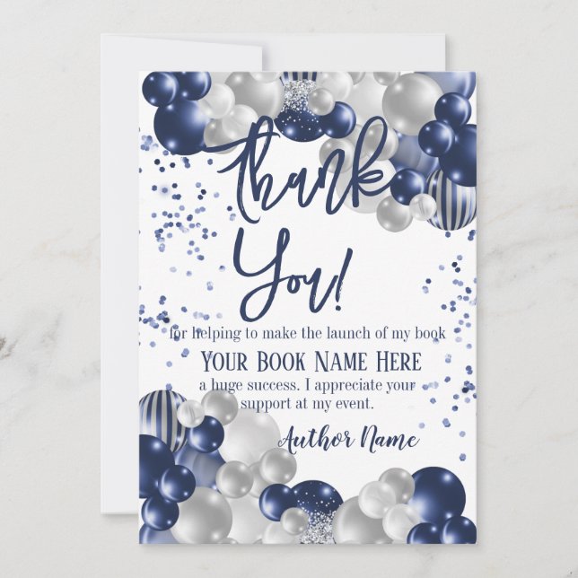 Book Launch Party Vielen Dank Dankeskarte (Vorderseite)