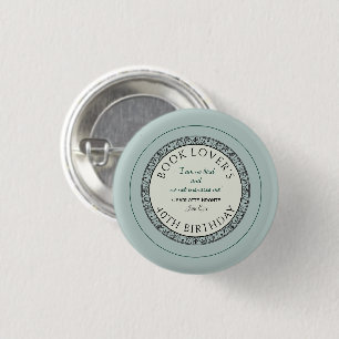 Book Lover Blue Personalisiert Birthday Abzeichen Button