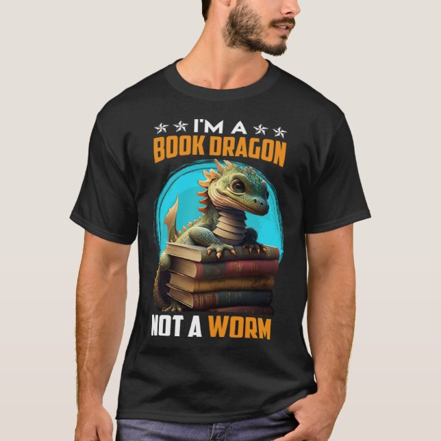 Book lover Book Dragon Reading friends bookworm Bo T-Shirt (Vorderseite)