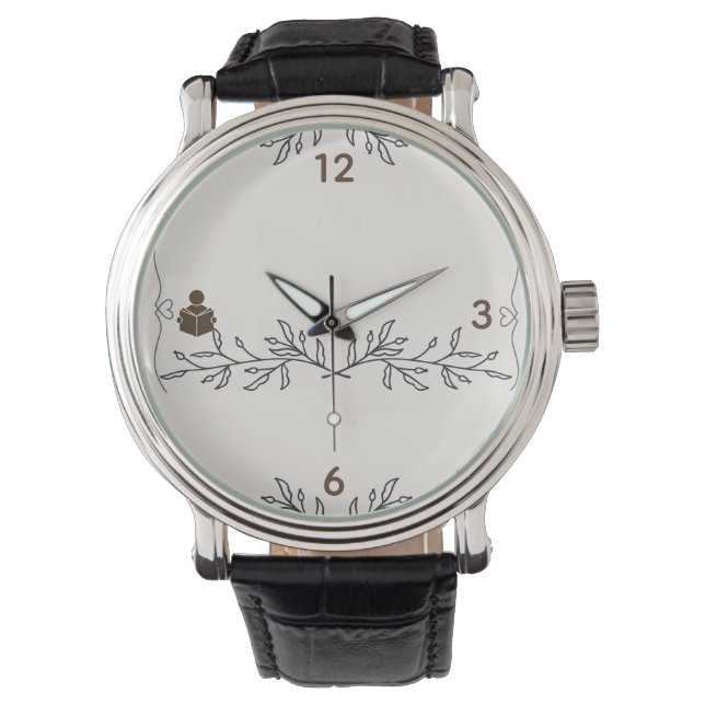 Book Lover eWatch Design for Reading Lovers Armbanduhr (Vorderseite)