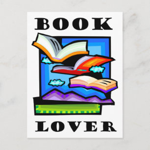 "Book Lover" - Flying books & pages zum Lesen Postkarte