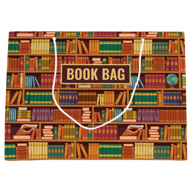 Book Lover Gift Bag Große Geschenktüte (Vorderseite)