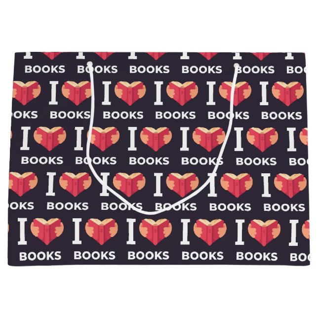 Book Lover Gift Bag Große Geschenktüte (Vorderseite)