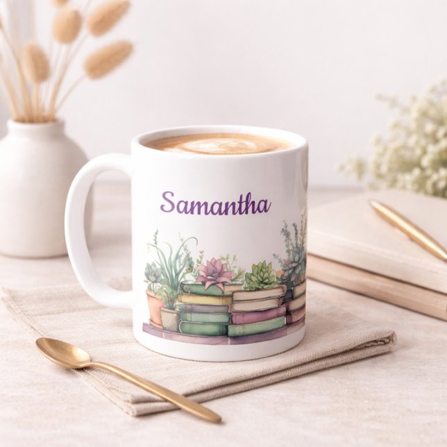 Book Lover Gift Reading Nook Personalized Kaffeetasse (Von Creator hochgeladen)