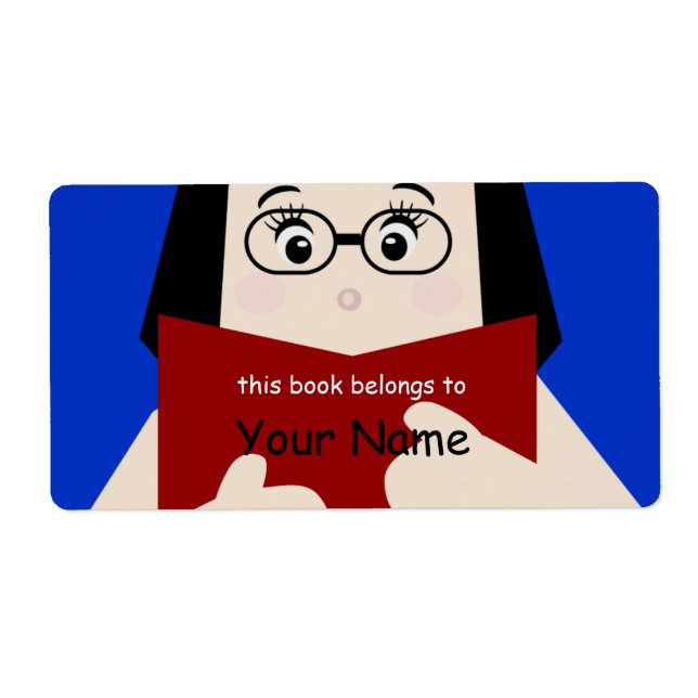 Book Lover Girl 2 Buchzeichen Label (Vorne)