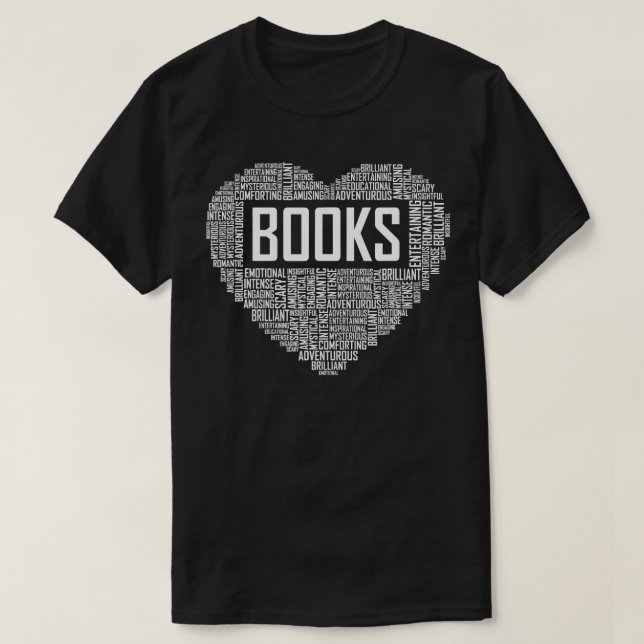 Book Lover Heart Gift Bookworm Geschenke Liebe les T-Shirt (Design vorne)