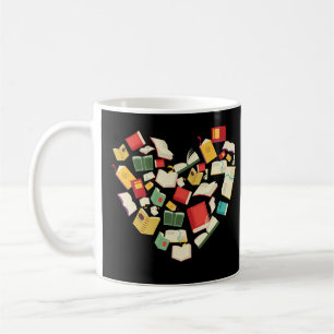 Book Lover Heart Shape Reading Club Librarian Book Kaffeetasse