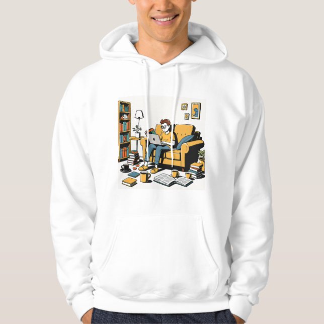 Book Lover on the Couch Hoodie (Vorderseite)