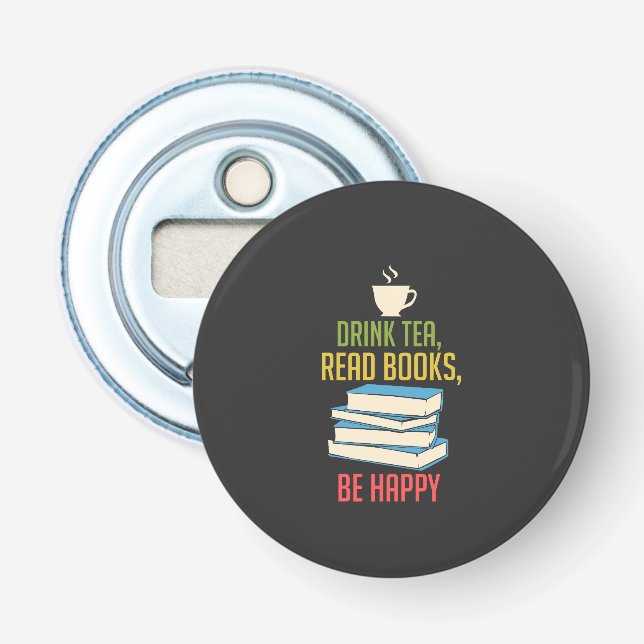 Book Lover - Tea Books Happy Flaschenöffner (Vorderseite)