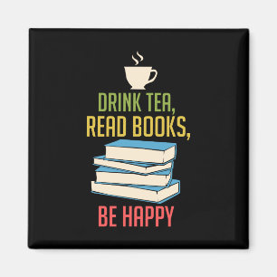Book Lover - Tea Books Happy Magnet