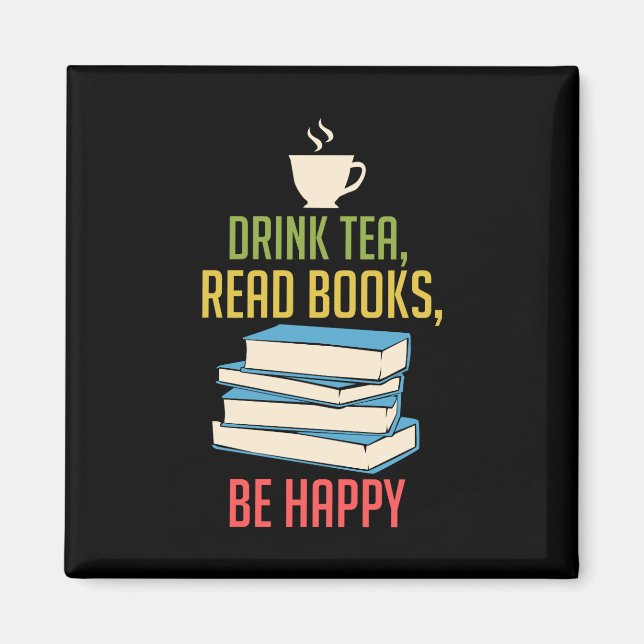 Book Lover - Tea Books Happy Magnet (Vorne)