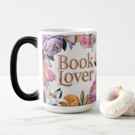Book Lover White Floral Mug Verwandlungstasse
