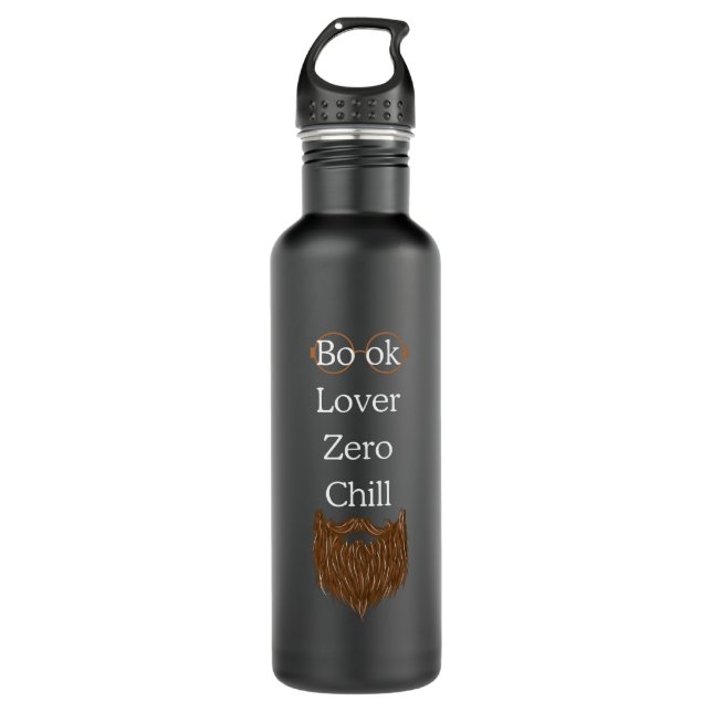 Book Lover Zero Chill Black Water Bottle Edelstahlflasche (Vorderseite)