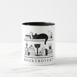 Book Lover's Booktrovert Funny Saying Tasse