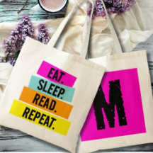 Book Lover's Eat Sleep Read Repeat Monogram