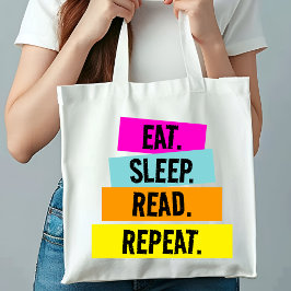 Book Lover's Eat Sleep Read Repeat Monogram Tragetasche