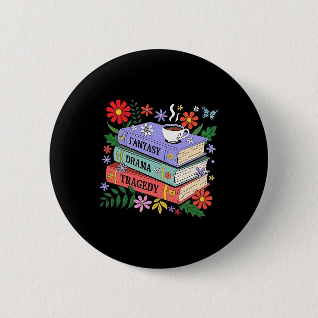 Book Lovers Fantasy Drama Tragedy Subtle 8647 Trum Button (Vorderseite)