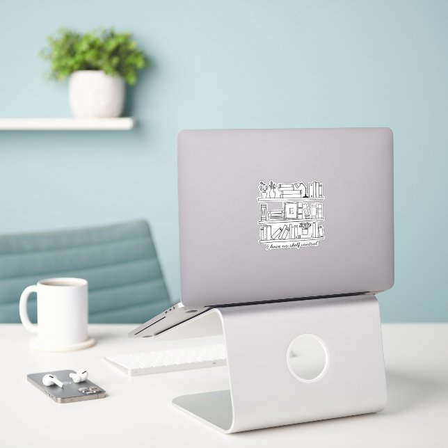 Book Lover's Funny Quote Monogram Aufkleber (Laptop auf Schreibtisch)